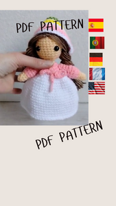 Doll Crochet Pattern, Easter Peasent Girl CROCHET Tutorial PDF Pattern in US English,German,French,Portuguese and Spanish ,Amigurumi Pattern in Pdf