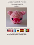 Pig Crochet Amigurumi Pattern PDF in 5 Languages US English, German, Spanish, French and Portuguese, Pig Crochet Pattern in PDF