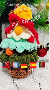 Green Christmas Tree Crochet Pattern in PDF US English, German, Spanish,French and Portuguese,Green Christmas Tree Amigurumi Crochet Pattern