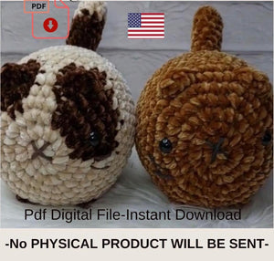 Loaf Cats Crochet Pattern PDF, Amigurumi Crochet Pattern in US English Pdf, Cat Plushies Pattern, Cat Crochet Plushies Pattern PDF