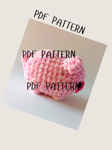 Pig Crochet Amigurumi Pattern PDF in 5 Languages US English, German, Spanish, French and Portuguese, Pig Crochet Pattern in PDF